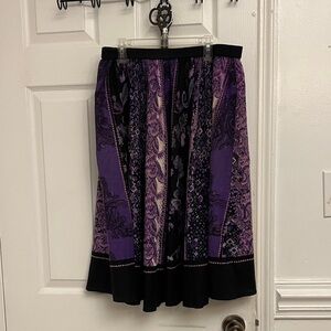 Purple and Black Patterned Women's Skirt